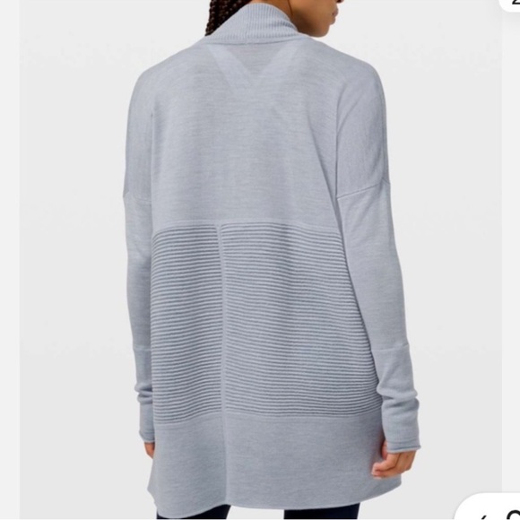 Lululemon Sit In Lotus Wrap II Merino Wool Open Cardigan Sweater Size 6 - Picture 2 of 7